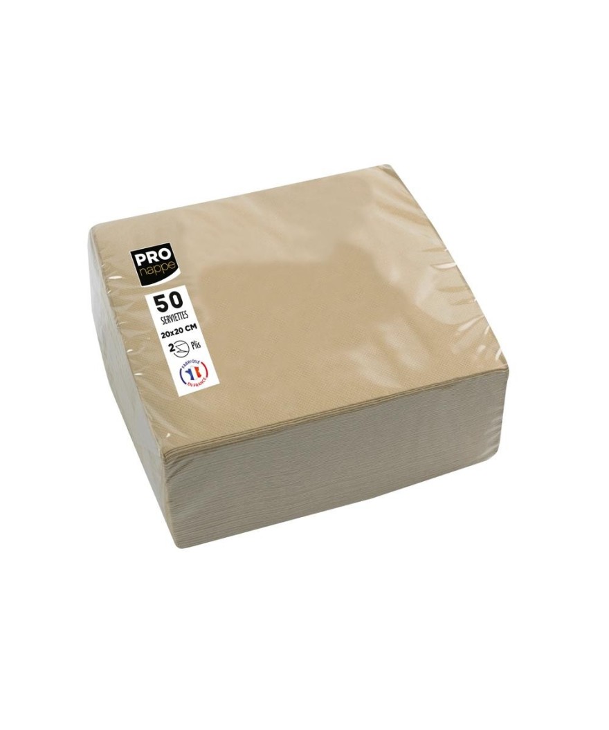 50Serviettes OUATE microgauf20X20Ficelle