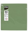 50Serv.OUATE micro-gaufré 20X20 V.olive