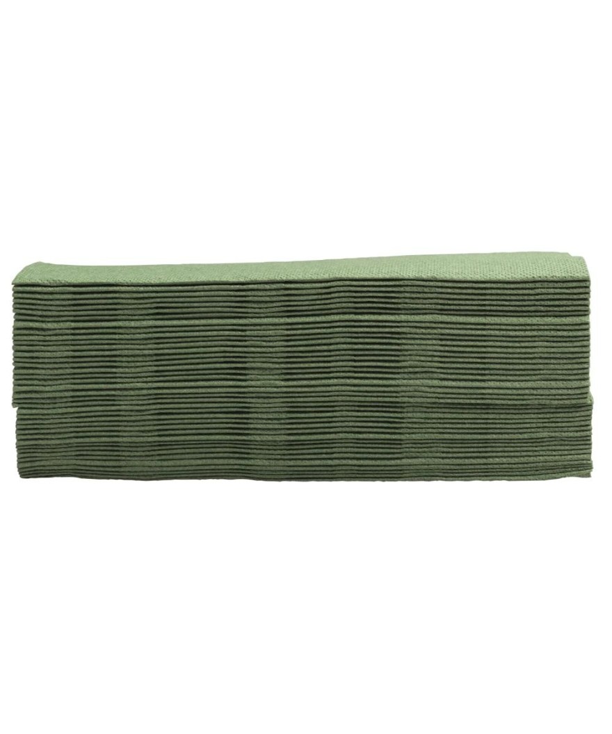 50Serv.OUATE micro-gaufré 20X20 V.olive