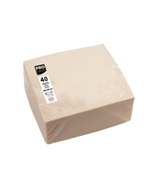 40 Serv. OUATE micro-gauf. 38X38 Ivoire