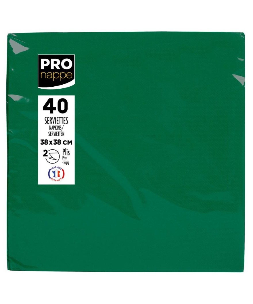 40Serv. OUATE micro-gauf.38X38Vert sapin