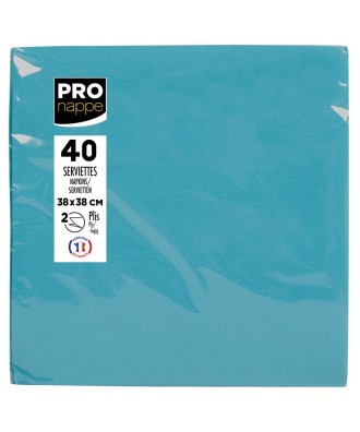 40Serv.OUATE micro-gauf.38X38Turquoise