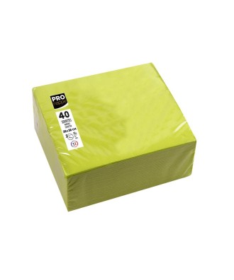 40Serv.OUATE micro-gaufré 38X38Vert kiwi