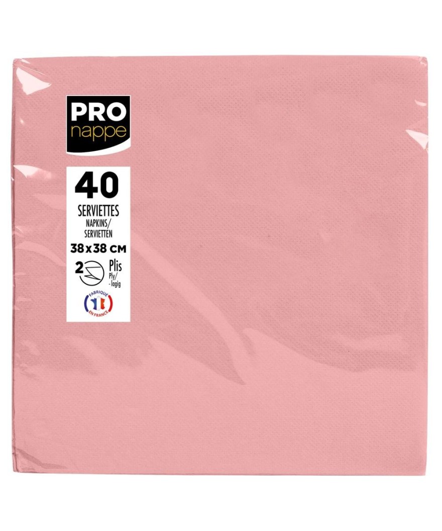 40Serv.OUATE micro-gauf.38X38Rose poudré