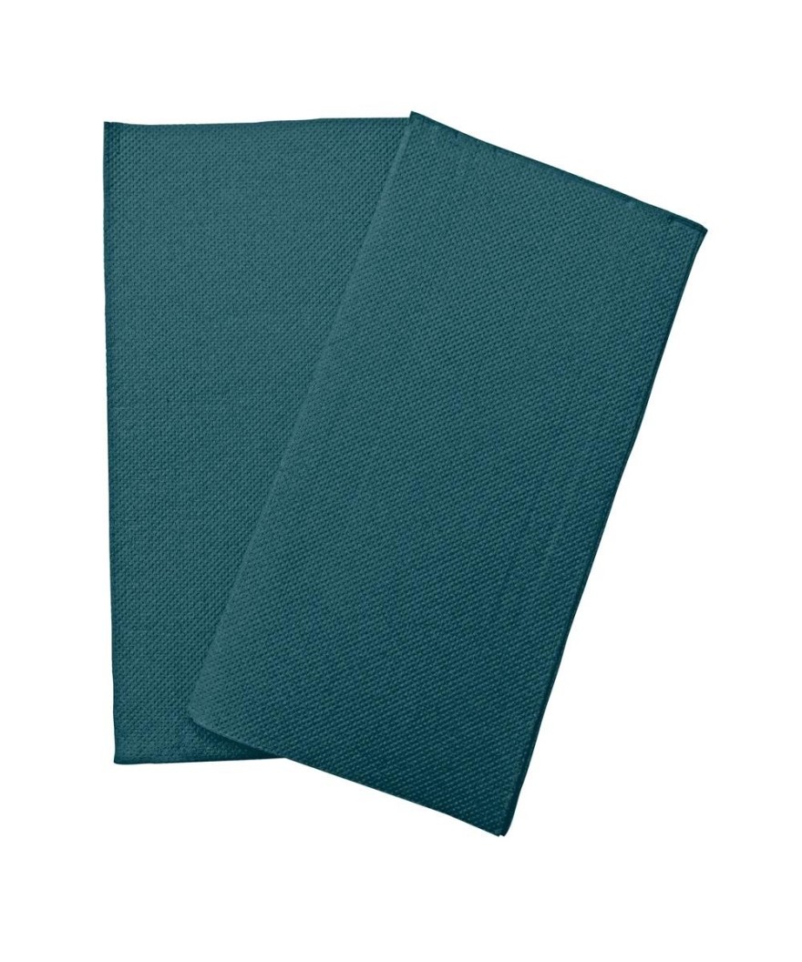 40 Serv. OUATE pliées 1/8 38x38 Bleu Pac