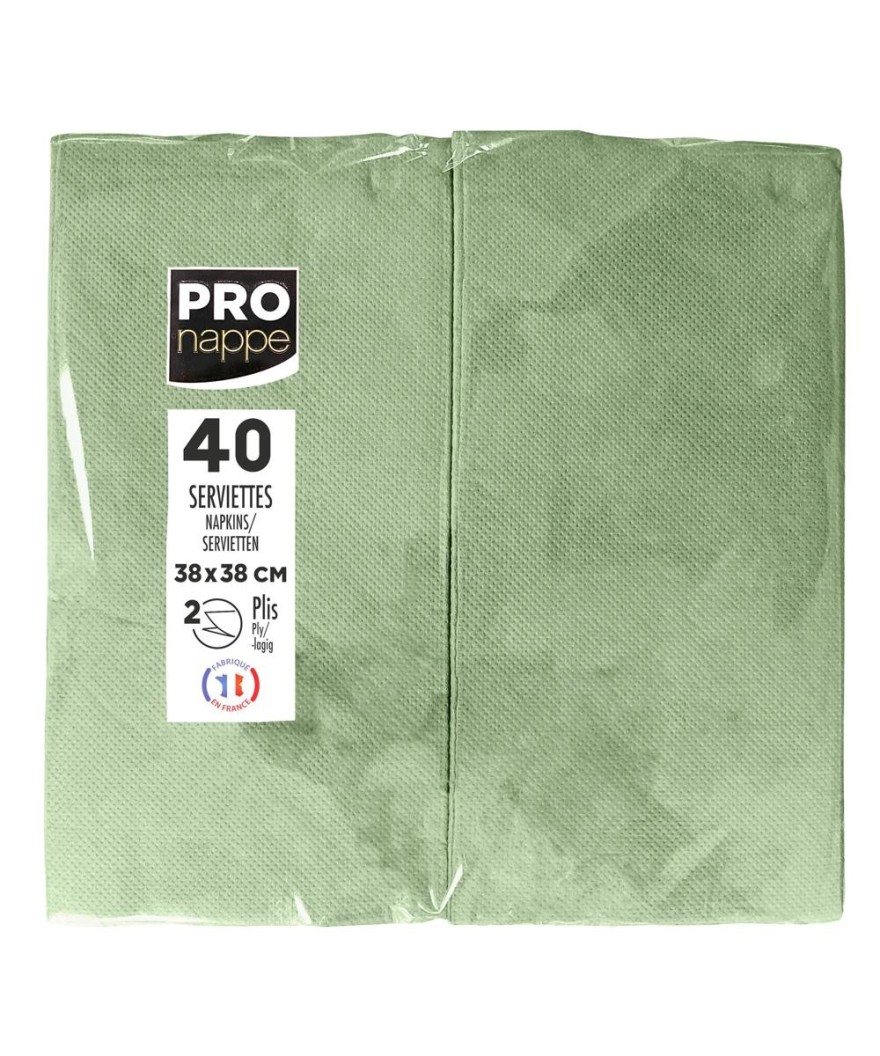 40 Serv.OUATEpliées1/8 38x38 Vert Olive
