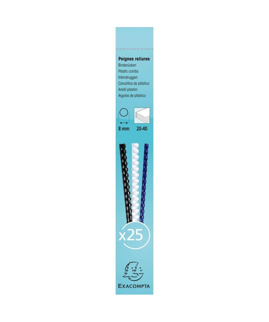 Boite 25 peignes plastique 8mm A4