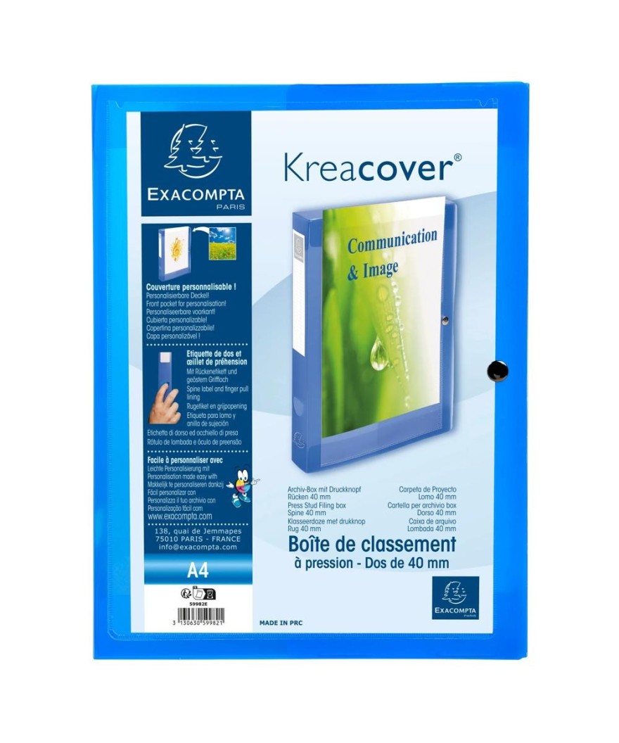 Boite class. pression D40 KC Trans. bleu