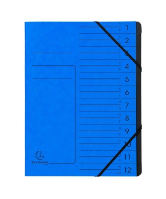 Trieur agrafé int. noir 12 comp.
