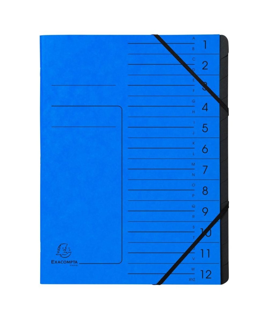 Trieur agrafé int. noir 12 comp.
