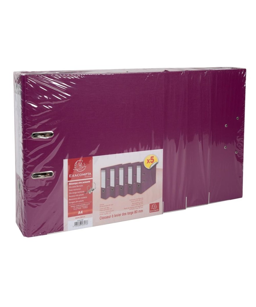 LOT DE 5 CL PP/PP D80 A4 FUCHSIA