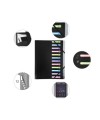 Trieur 12 comp 3 rabats PP Noir