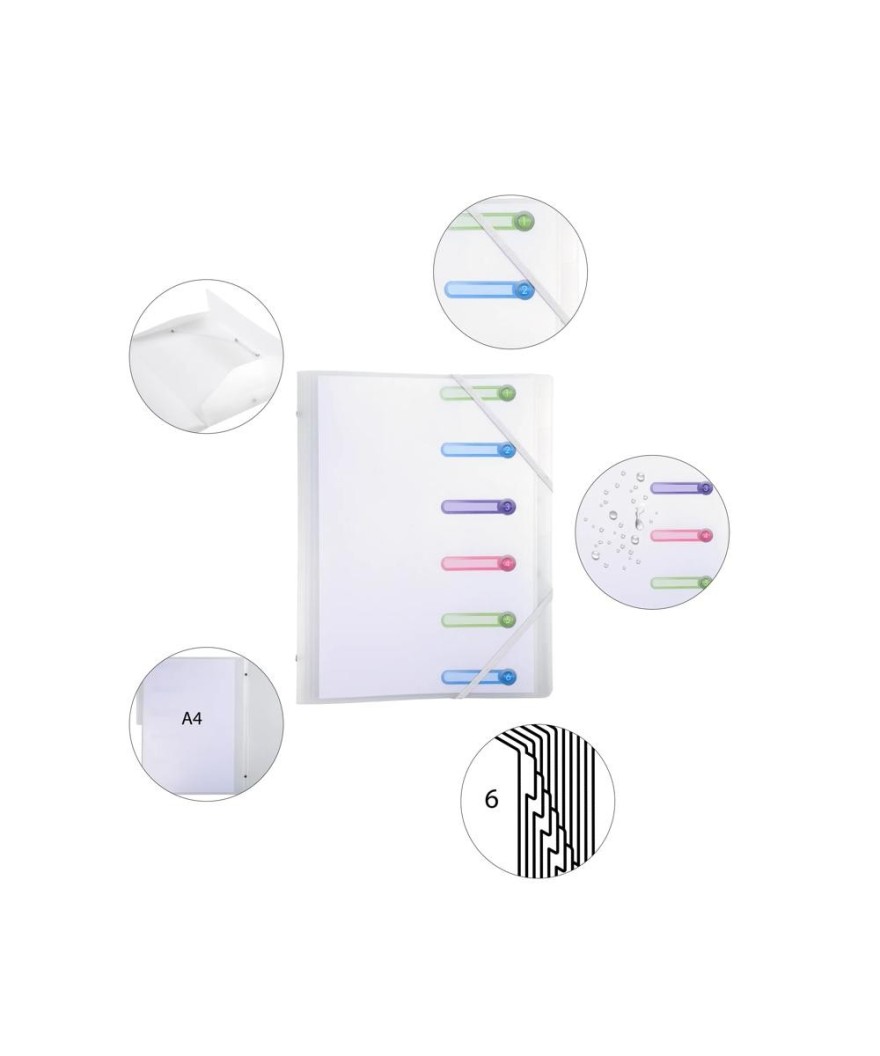 Trieur 3 rab. 6 comp PP Chromaline blanc