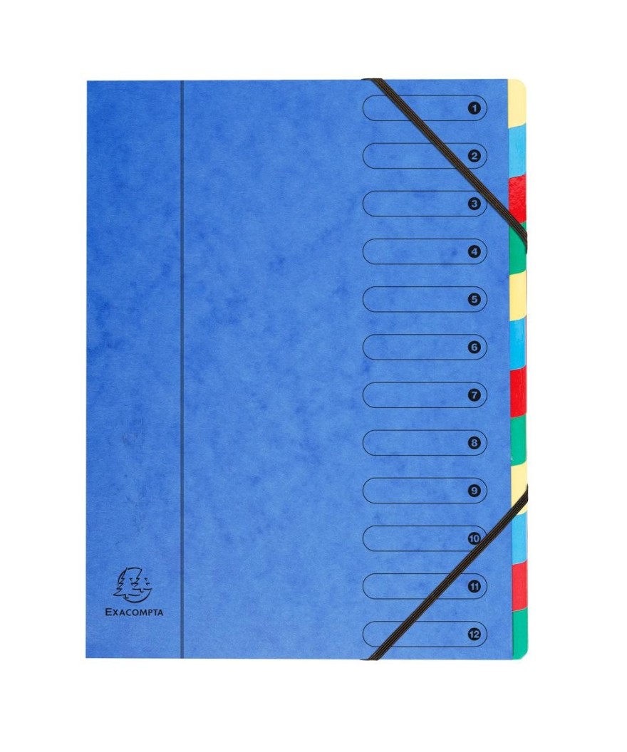 Trieur dos extensible 12 comp 4 coul ass