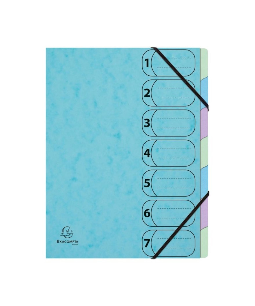 Trieur Harmonika 7 comp. A4 AQUAREL Bleu