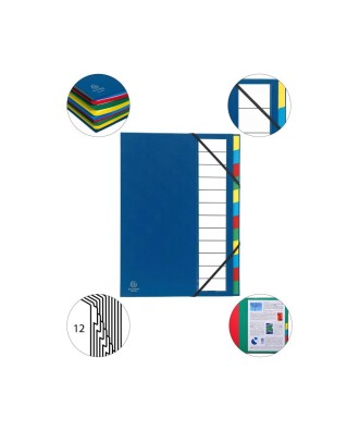 Trieur rigide ORDONATOR 12 comp bleu