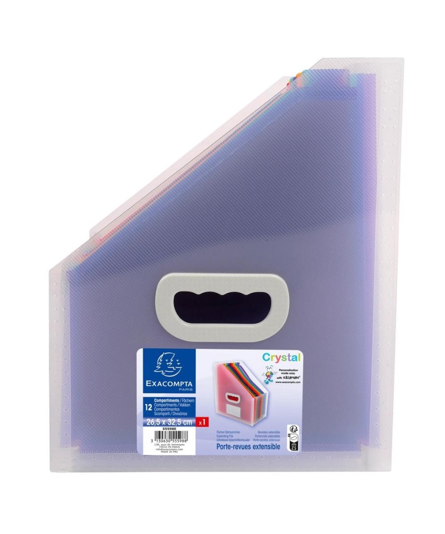 Porte-revues à 12 compart. PP Crystal