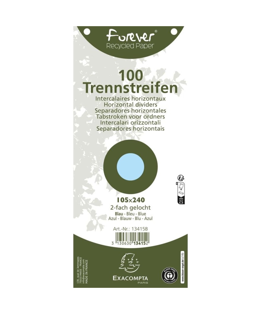 100 F.Interc.105x240 Recycl. Bleu perf/2