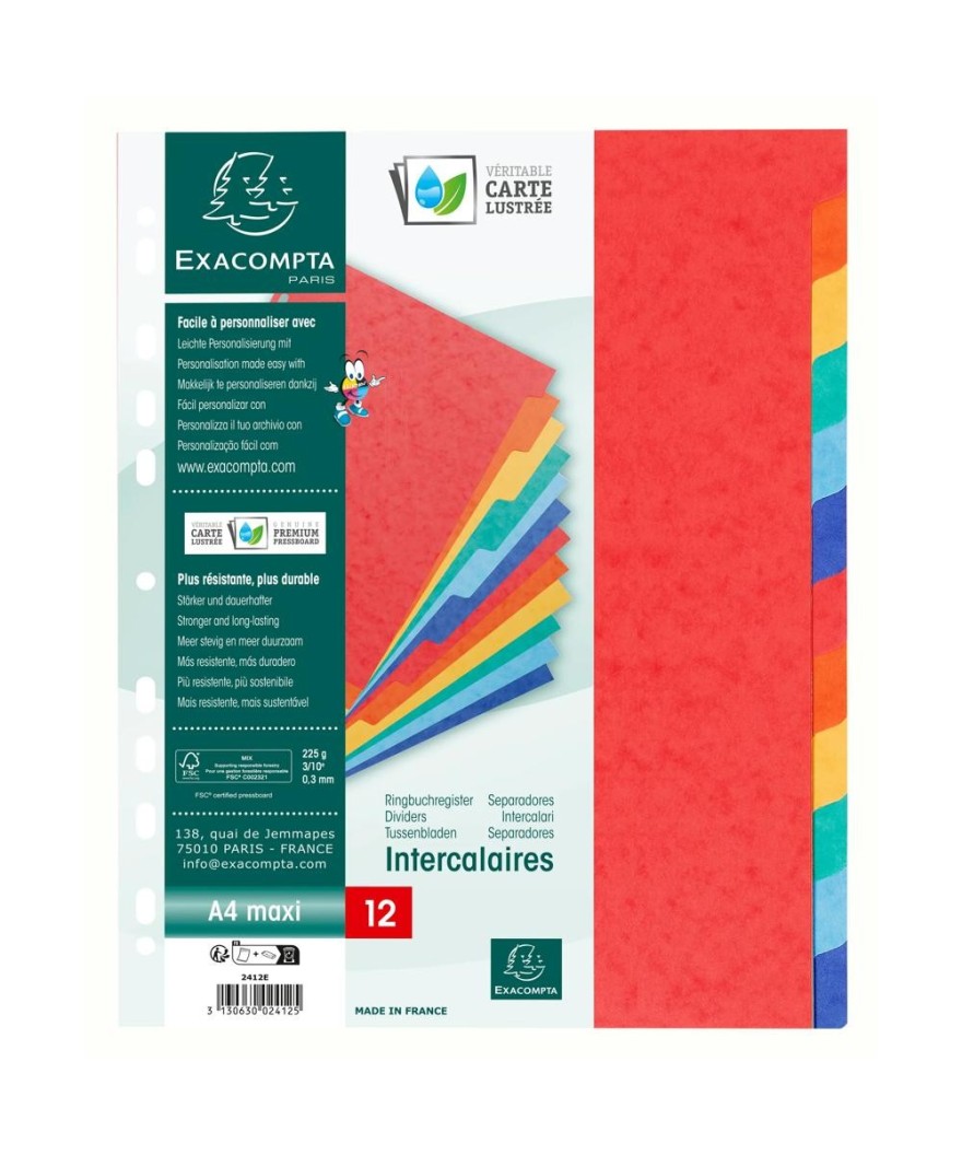 INTERCAL.CARTE LUSTREE XXL 12 POSITIONS