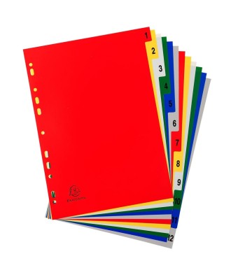 Intercalaires 1-12 A4 PP onglets imprim.