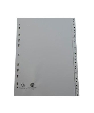 Intercalaires PP recycl gris A4 26p A-Z