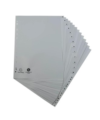Intercalaires PP recycl gris A4 26p A-Z