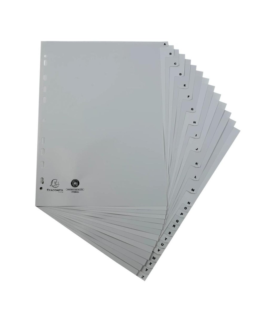 Intercalaires PP recycl gris A4 26p A-Z