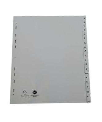 Intercalaires PP gris A4+ 20p A-Z