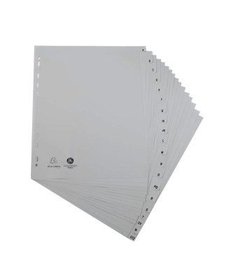 Intercalaires PP gris A4+ 20p A-Z