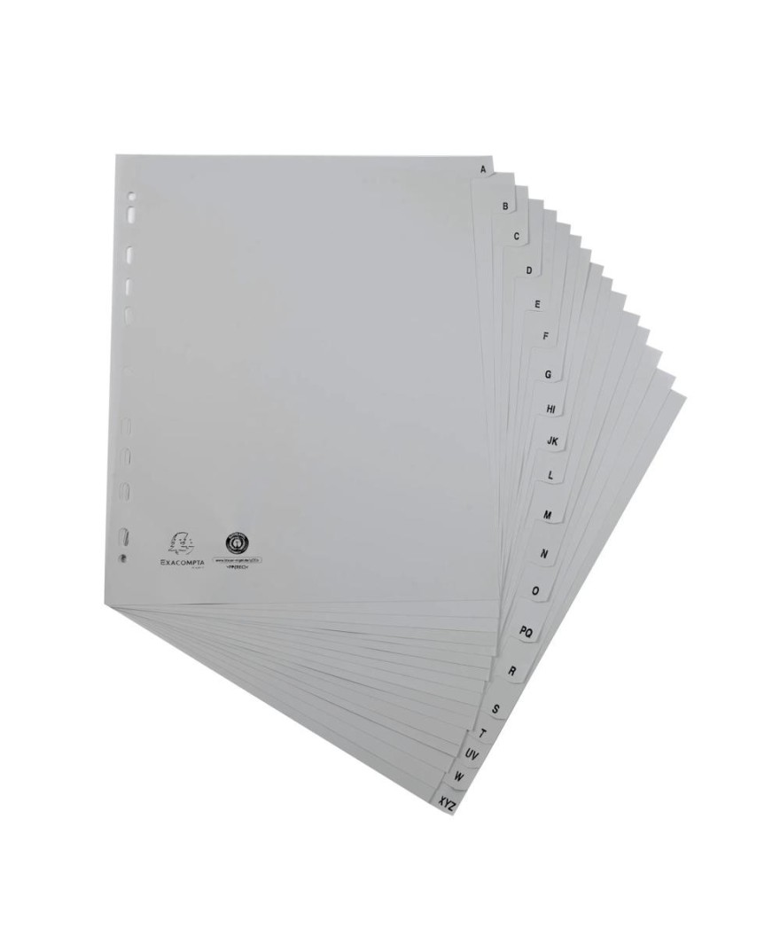 Intercalaires PP gris A4+ 20p A-Z