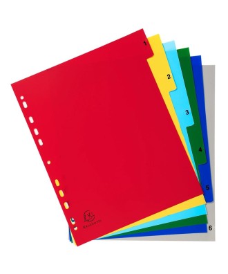 Intercalaires 1-6 A4+ PP onglets imprim.