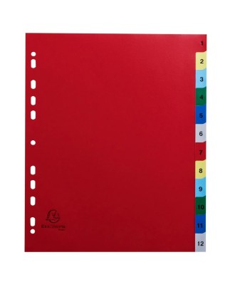 Intercalaires 1-12 A4+ PP onglets imprim