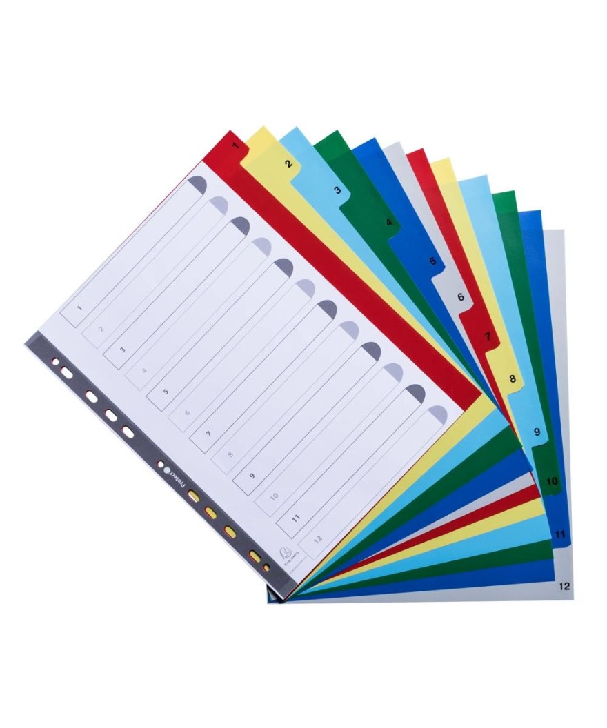 Intercalaires 1-12 A4+ PP onglets imprim