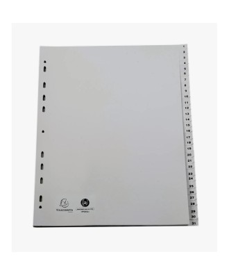 Intercalaires 1-31 A4+ PP gris ongl.imp.