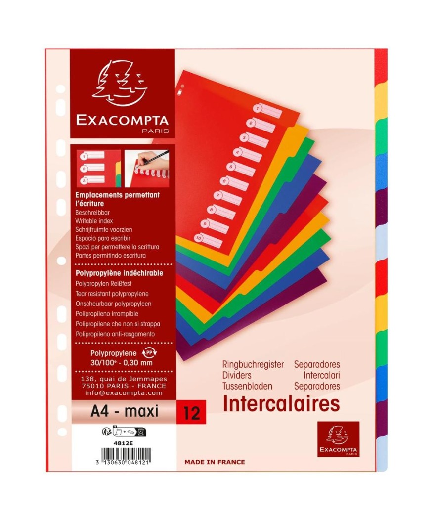 Intercalaire XXL PP 30/100 12 positions