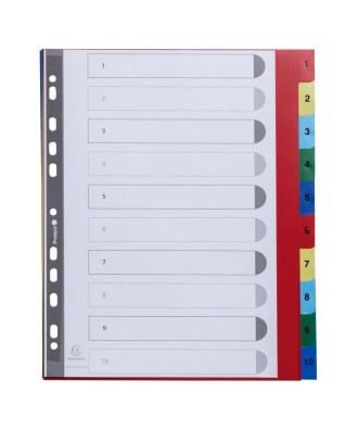 Intercalaires 1-10 A4+ PP onglets impr.