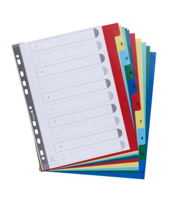 Intercalaires 1-10 A4+ PP onglets impr.