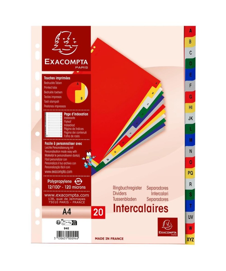 Intercal.A4 Alpha A-Z 20 PP coul.+ index