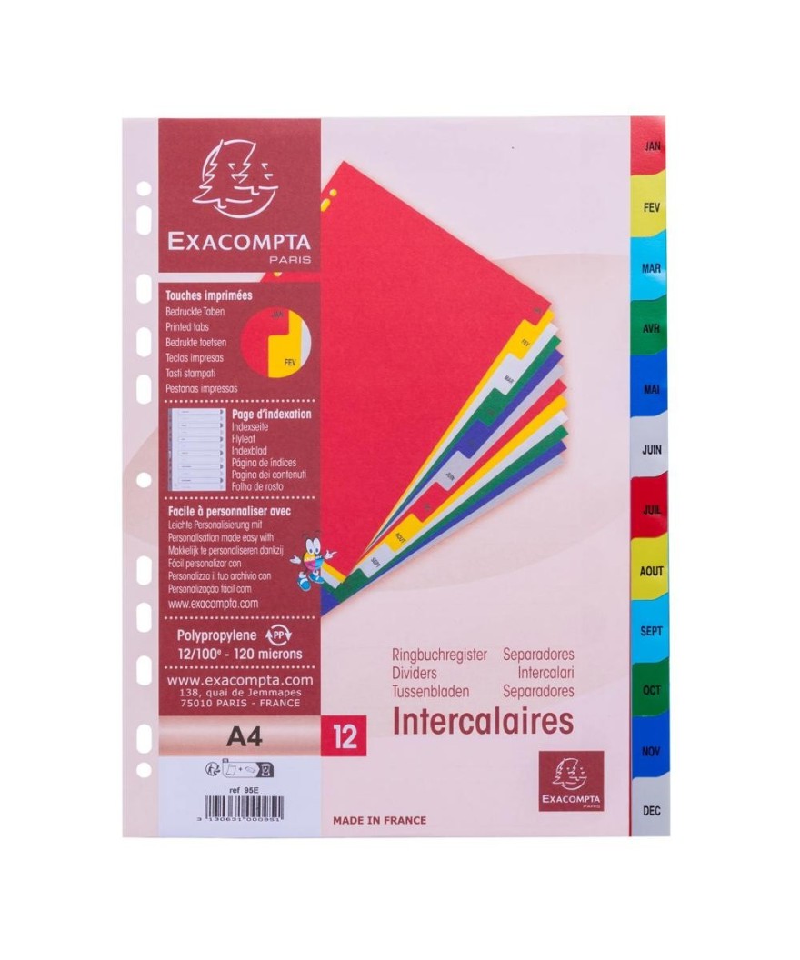Intercal.A4 Mois PP coul.+ index