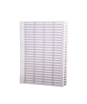 Intercal.carte blanche A4 numé. 1-100