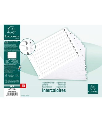 Intercal.carte blanche A3 10pos. 1-10