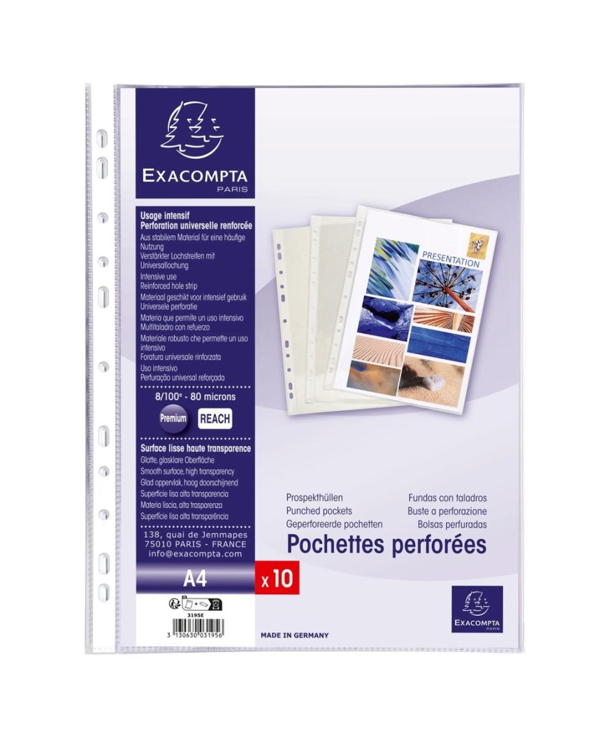 Etui carton 100 poch. perf. PVC 8/100°