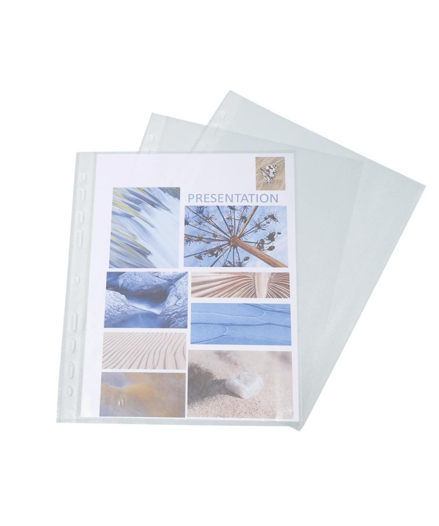 Sach.100 poch.perfo A5 PP Stand. grainé