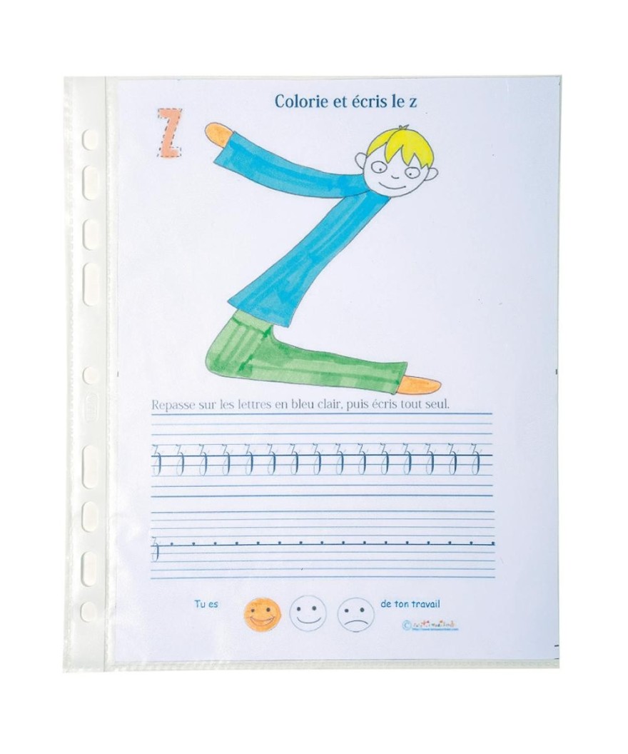 Sachet 10 Poch.perf.Ecolier PP grainé