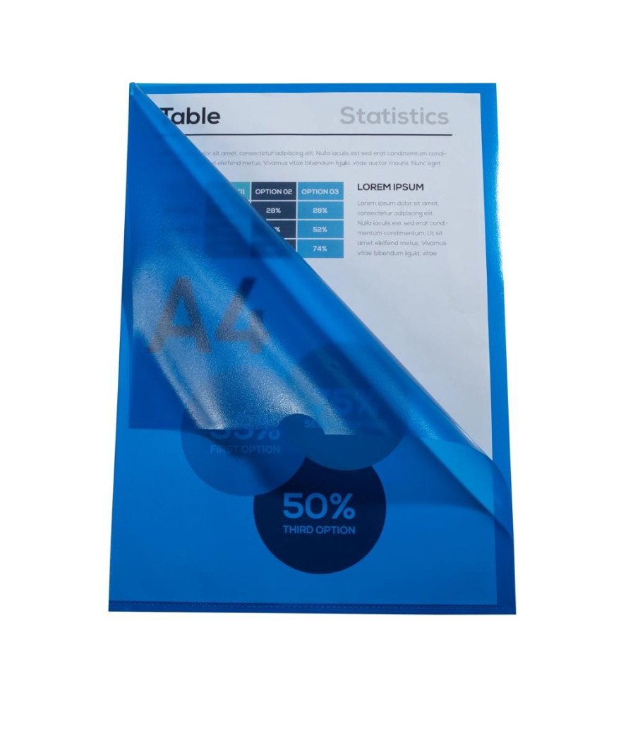 Sachet100 poch.Coin A4 PP grainé ECO ass