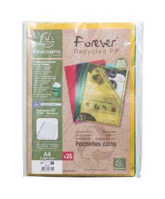 Pk 25 poch.coin PP recy. grainé 120µ ass