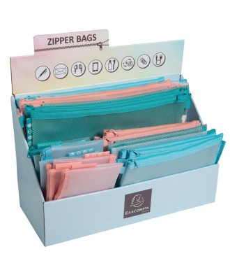 Présentoir 36 Pochettes Zip Chrom Pastel