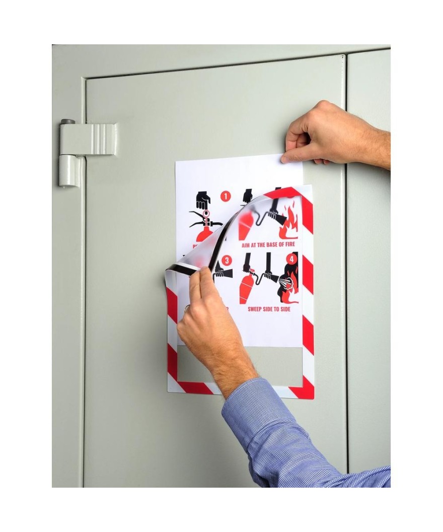 Pochette affichage magnétiq A4 Rge/Blc