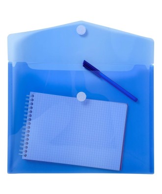 Sach.5 poch.enveloppe scratch A4 PP bleu