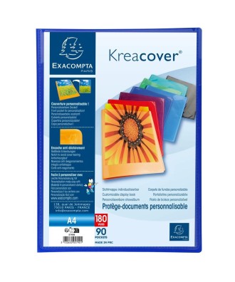 Porte-vues PP A4 180 vues KREACOVER ass.